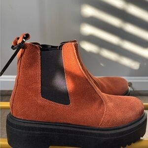 Urban Outfitters Rust Suede Chelsea Boots